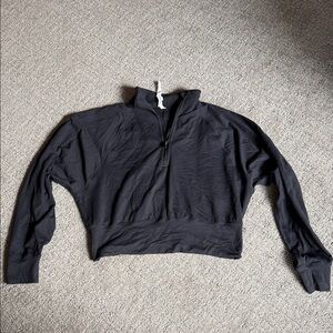 Lululemon Black Cropped Quarter-Zip Pullover